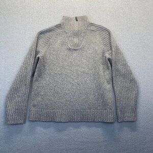 Men’s Newton Trading Company Beautiful Half Zip Sweater Gray Lambswool Size M